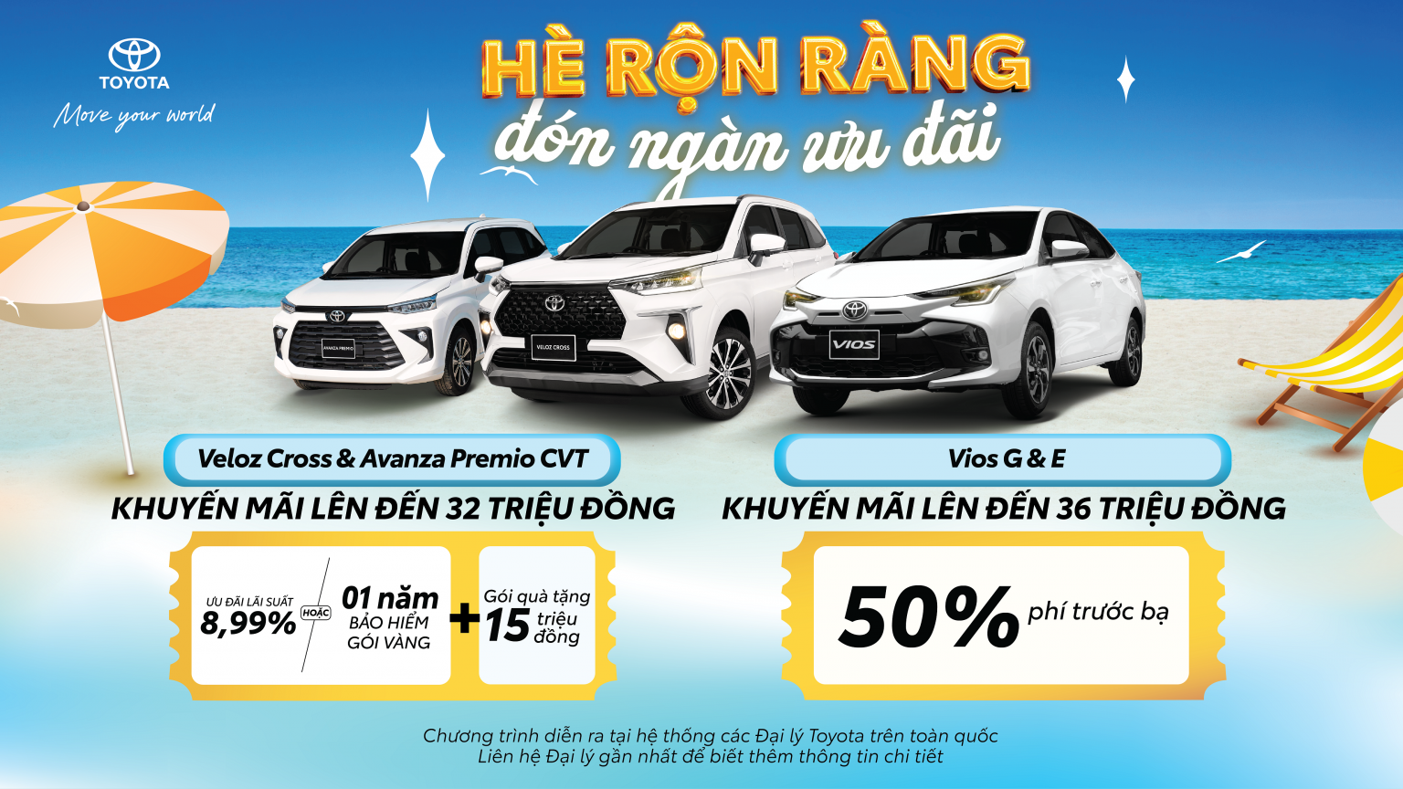 Ưu đãi chào hè dành cho khách hàng mua xe Veloz Cross & Avanza Premio và xe Vios tháng 6/2023