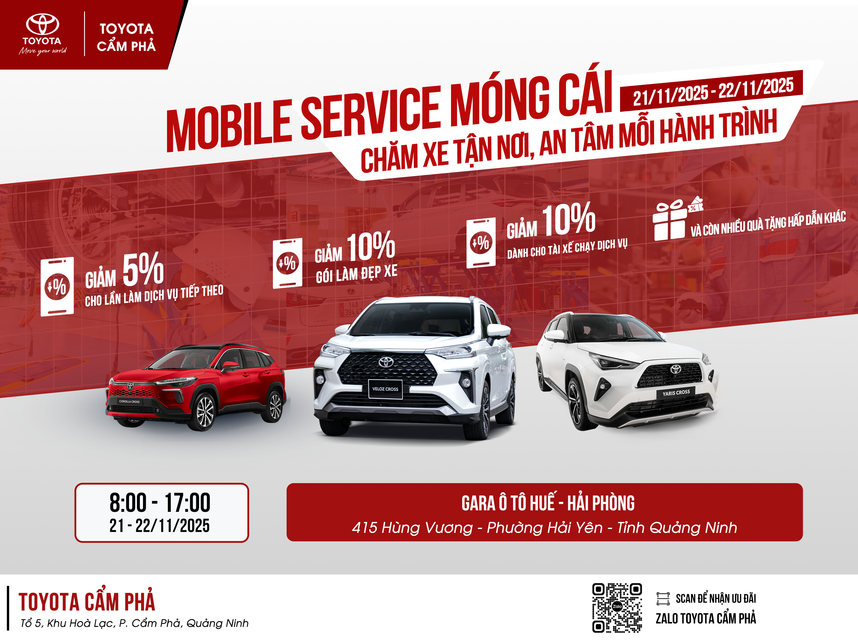 TOYOTA CẨM PHẢ - MOBILE SERVICE MÓNG CÁI