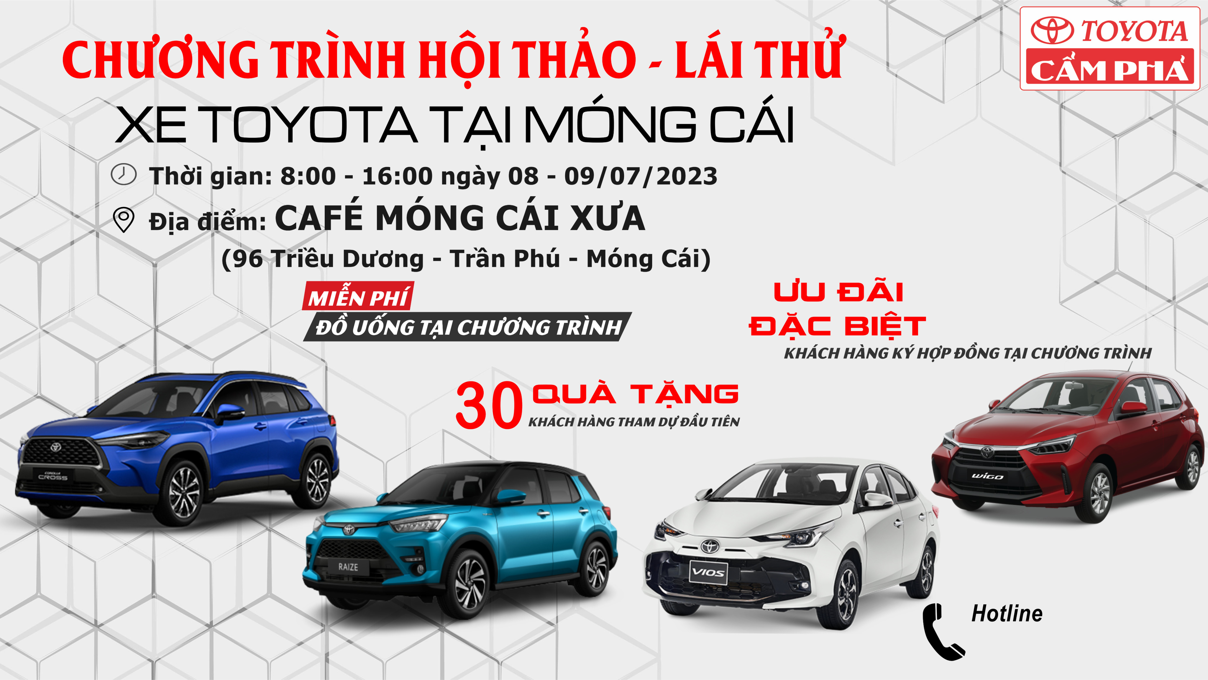 HỘI THẢO VÀ TRƯNG BÀY XE MỚI TOYOTA - TẠI THÀNH PHỐ MÓNG CÁI